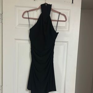 Elegant Black Halter Dress